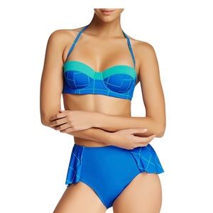 NWOT SPANX Retro Balconette Blue Bikini Swim Top 8